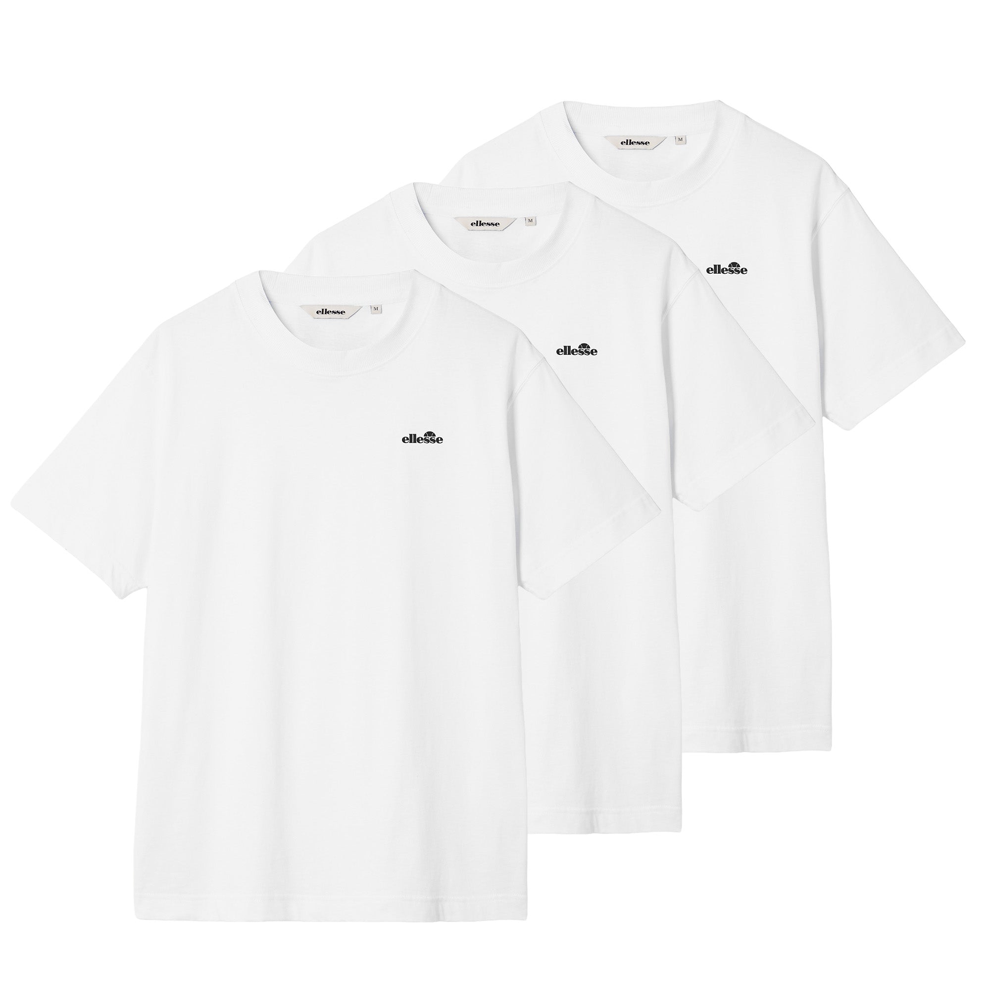 ellesse Herren T-Shirt, 3er Pack - Zivola Tee, Kurzarm, Rundhals, Logo, Baumwolle, einfarbig