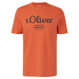 s.Oliver Herren T-Shirt - Basic, Logoprint, Rundhals, Baumwolle