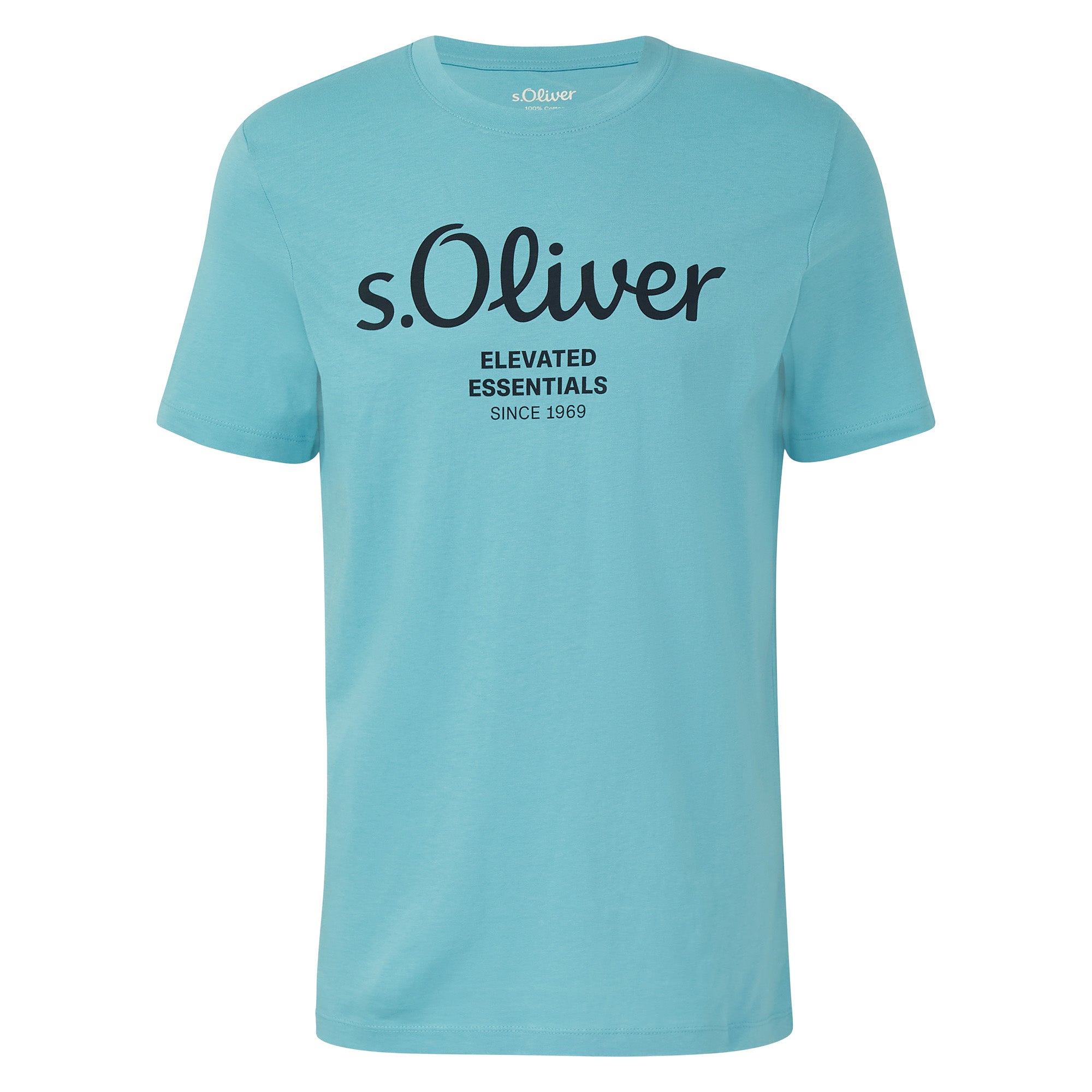 s.Oliver Herren T-Shirt - Basic, Logoprint, Rundhals, Baumwolle