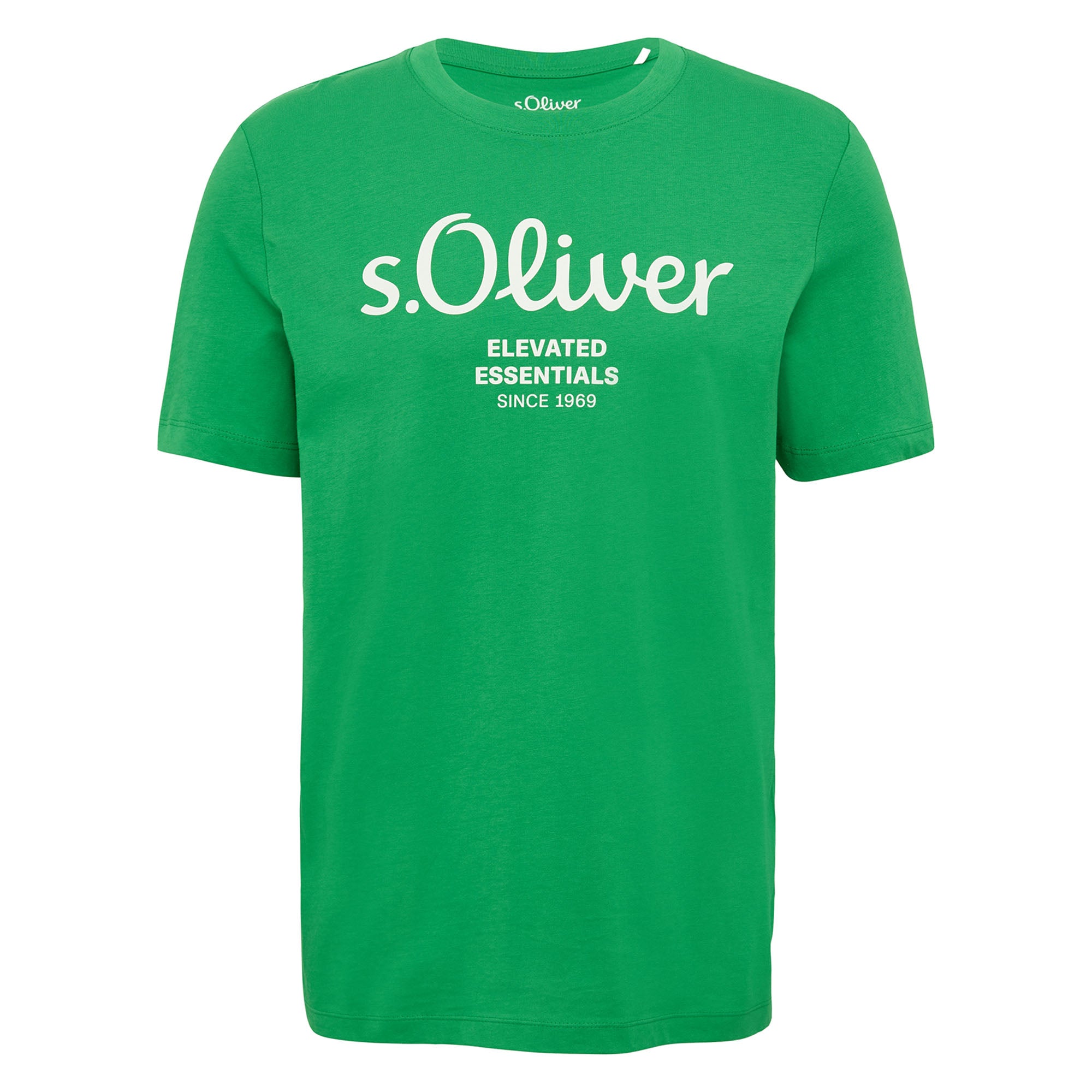 s.Oliver Herren T-Shirt - Basic, Logoprint, Rundhals, Baumwolle