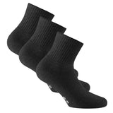 Rohner Basic Unisex Quarter Socks, 3-Pack - Sport Quarter, cotton blend, solid color