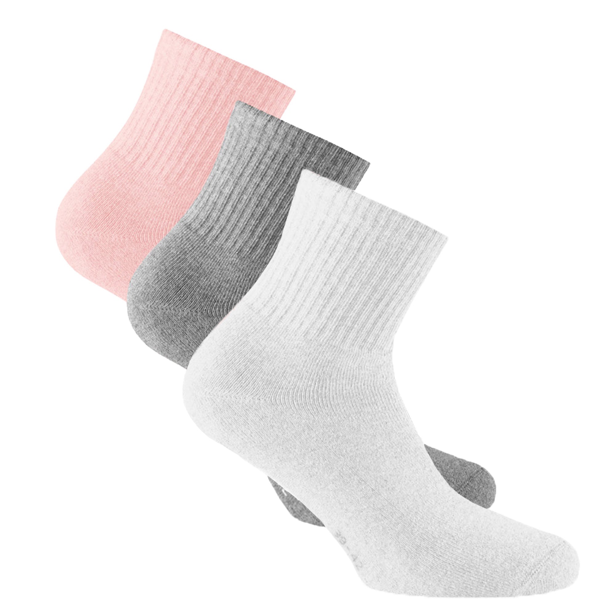 Rohner Basic Unisex Quarter Socken, 3er Pack - Sport Quarter, Baumwollmischung, einfarbig