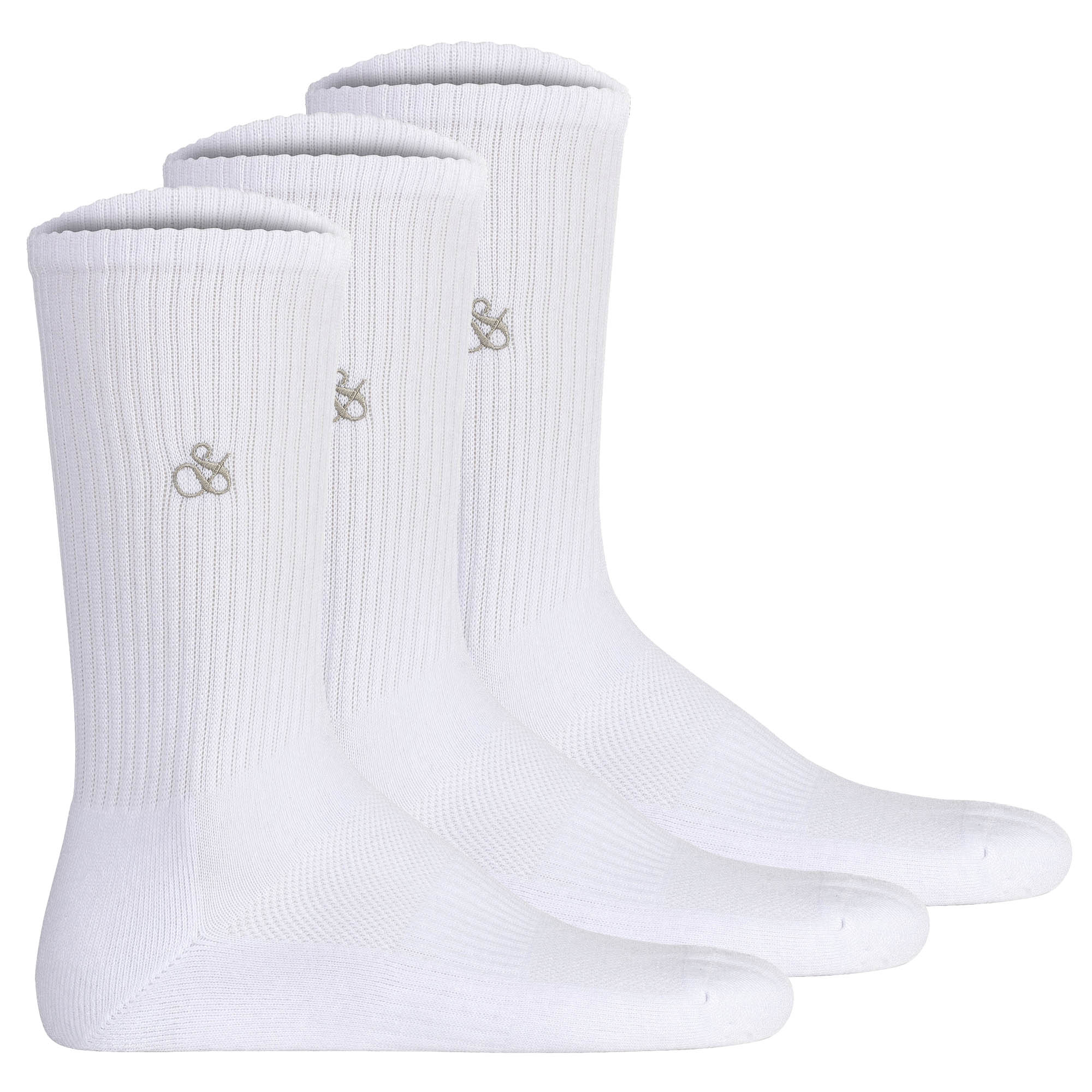 SCOTCH&SODA Herren Socken, 3er Pack - 1/2 Terry Cotton Crew, One Size, einfarbig