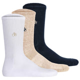 SCOTCH&SODA Men's socks, 3-pack - 1/2 Terry Cotton Crew, One Size, solid colour