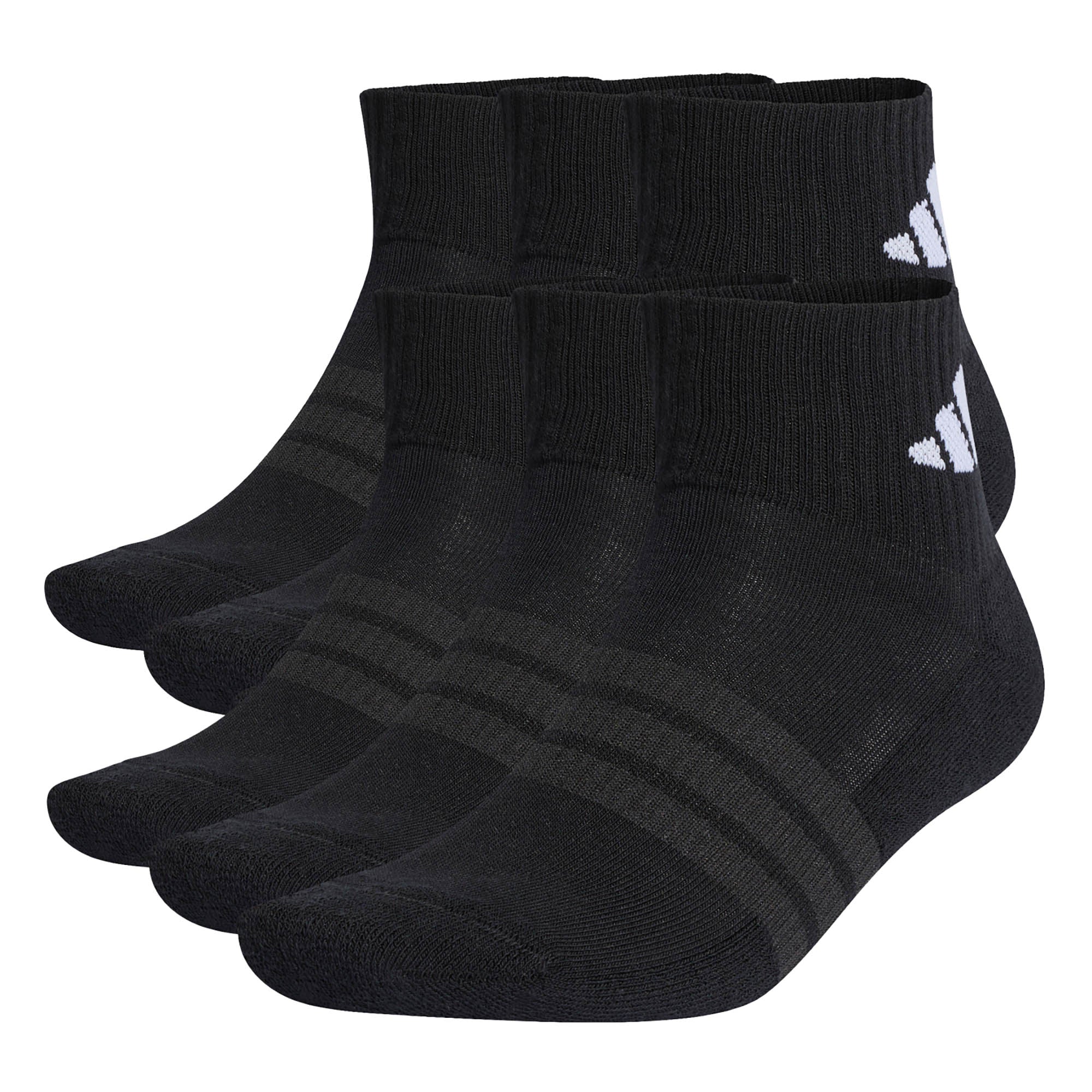 adidas Unisex Quarter Socken, 6er Pack - Cushioned Essentials Ankle Socks, Logo, gepolstert, einfarbig