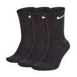 NIKE Unisex 3-Pack Sports Socks - Everyday, Cotton Cushioned Crew, unicoloured