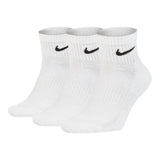 NIKE Unisex 3-Pack Sports Socks - Everyday, Cotton Cushioned Ankle, unicoloured