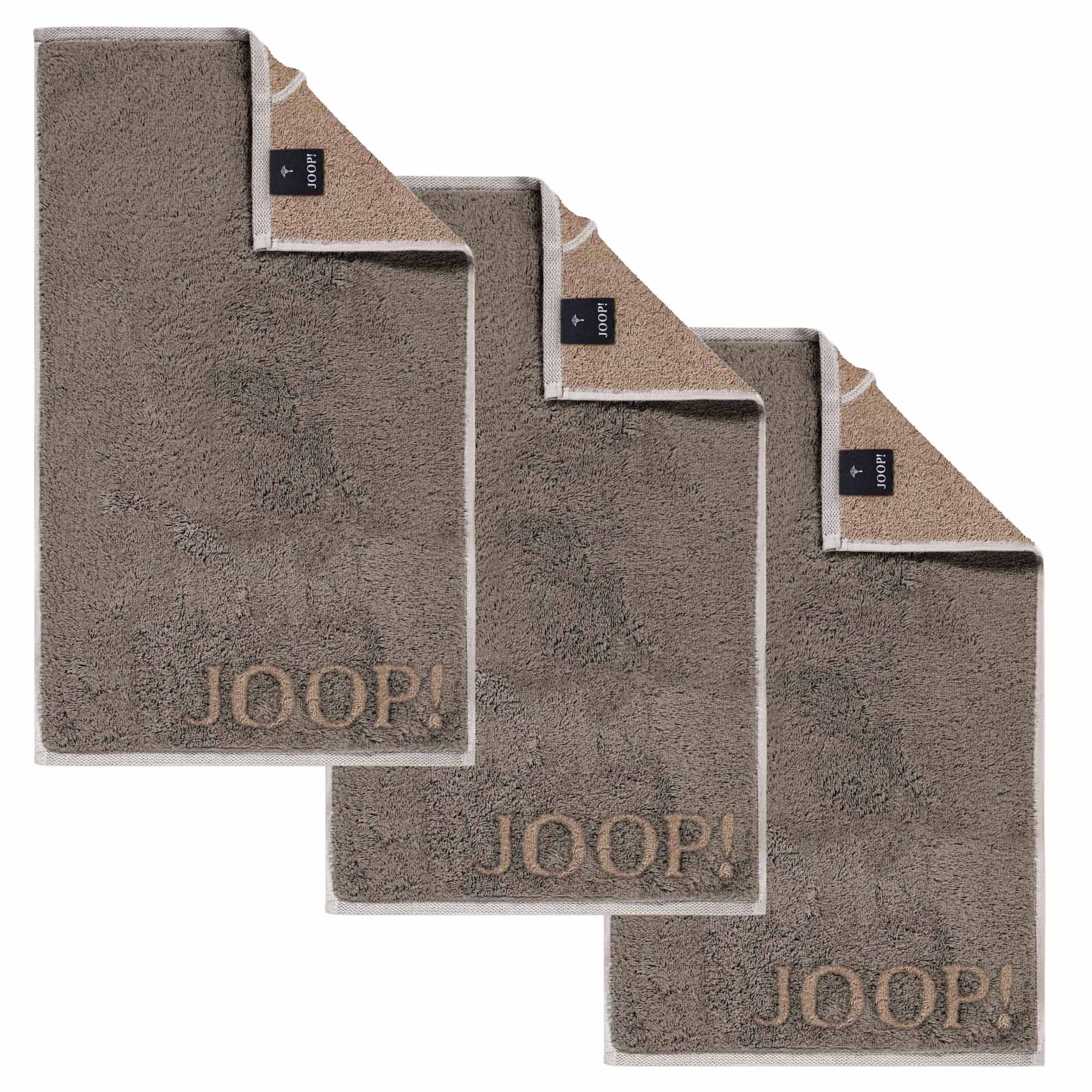 JOOP! Gästetuch, 3er Pack - J! Joop! Contour, Doubleface, Walkfrottier, Baumwolle