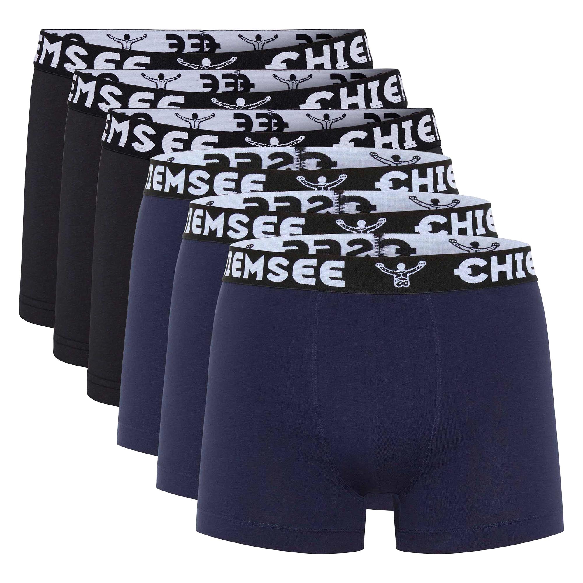 CHIEMSEE Herren Boxershorts, 6er Pack - Shorts, Logobund, einfarbig
