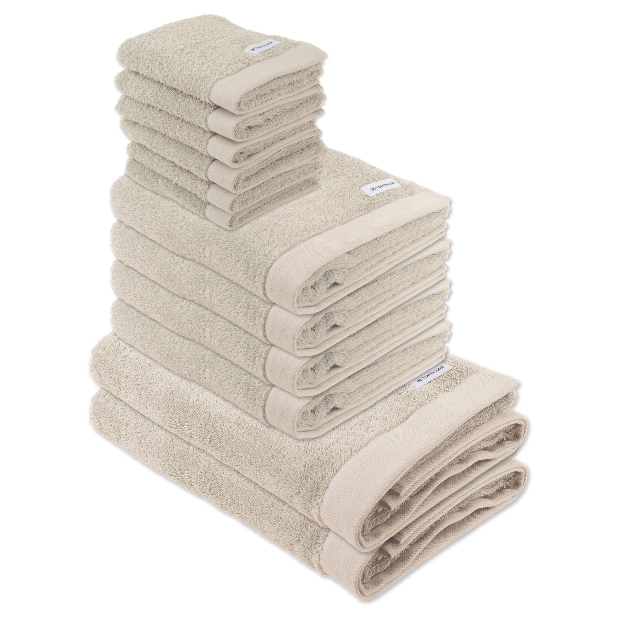 TOM TAILOR Handtuch Set, 12-tlg. - Color Bath, 2x Duschtuch, 4x Handtuch, 6x Gästetuch