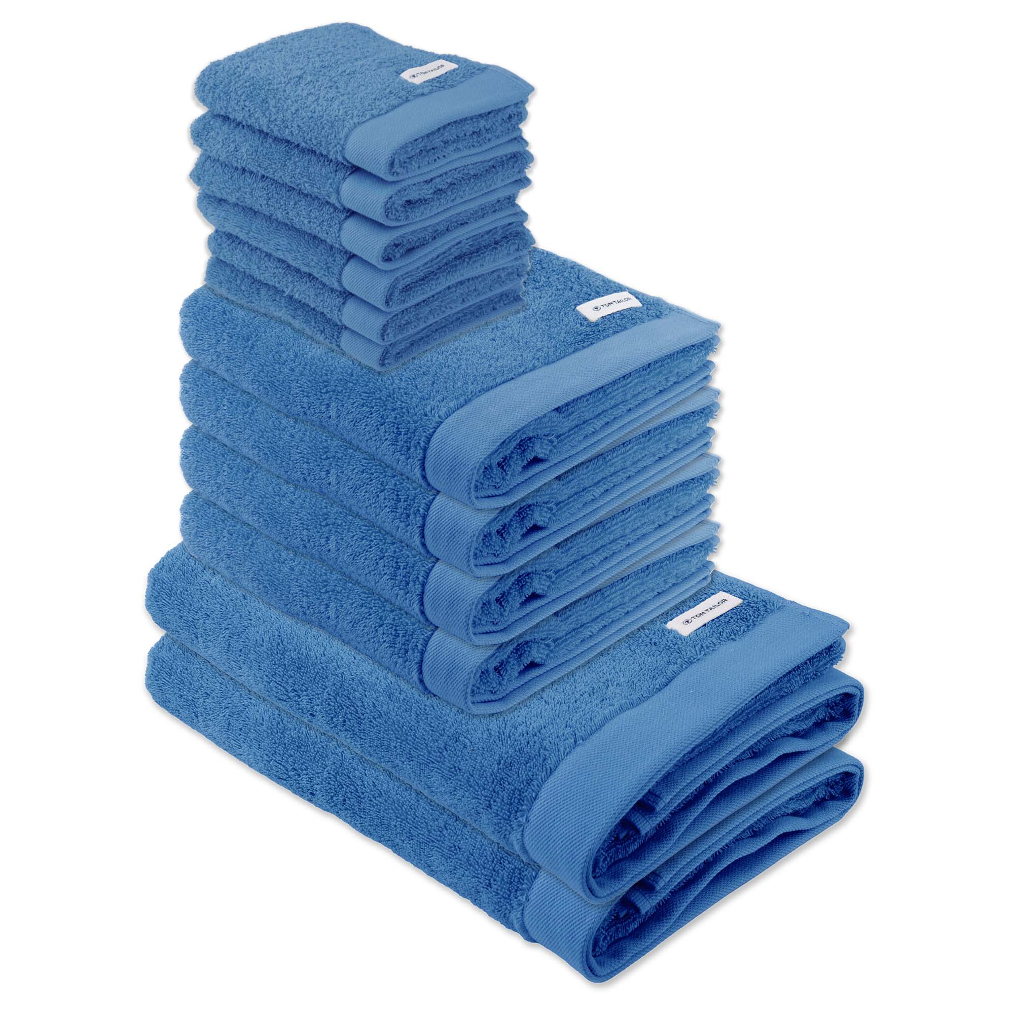 TOM TAILOR Handtuch Set, 12-tlg. - Color Bath, 2x Duschtuch, 4x Handtuch, 6x Gästetuch