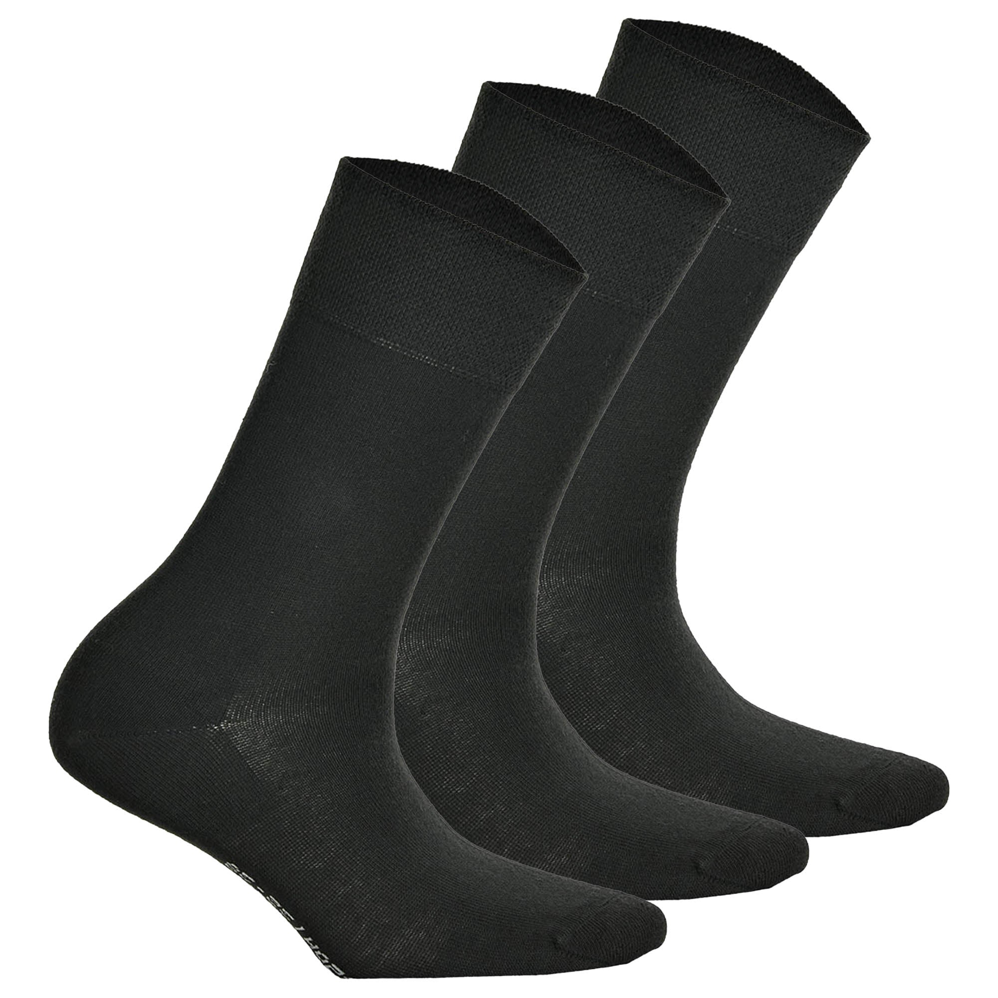 Hudson 3 pair ladies socks, Relax Cotton stocking, Comfort waistband, Unicoloured