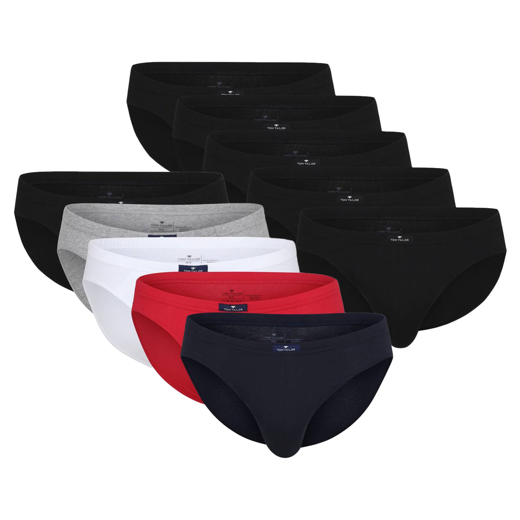 TOM TAILOR Herren Slip, 10er Pack - Mini Slip, Basic, einfarbig