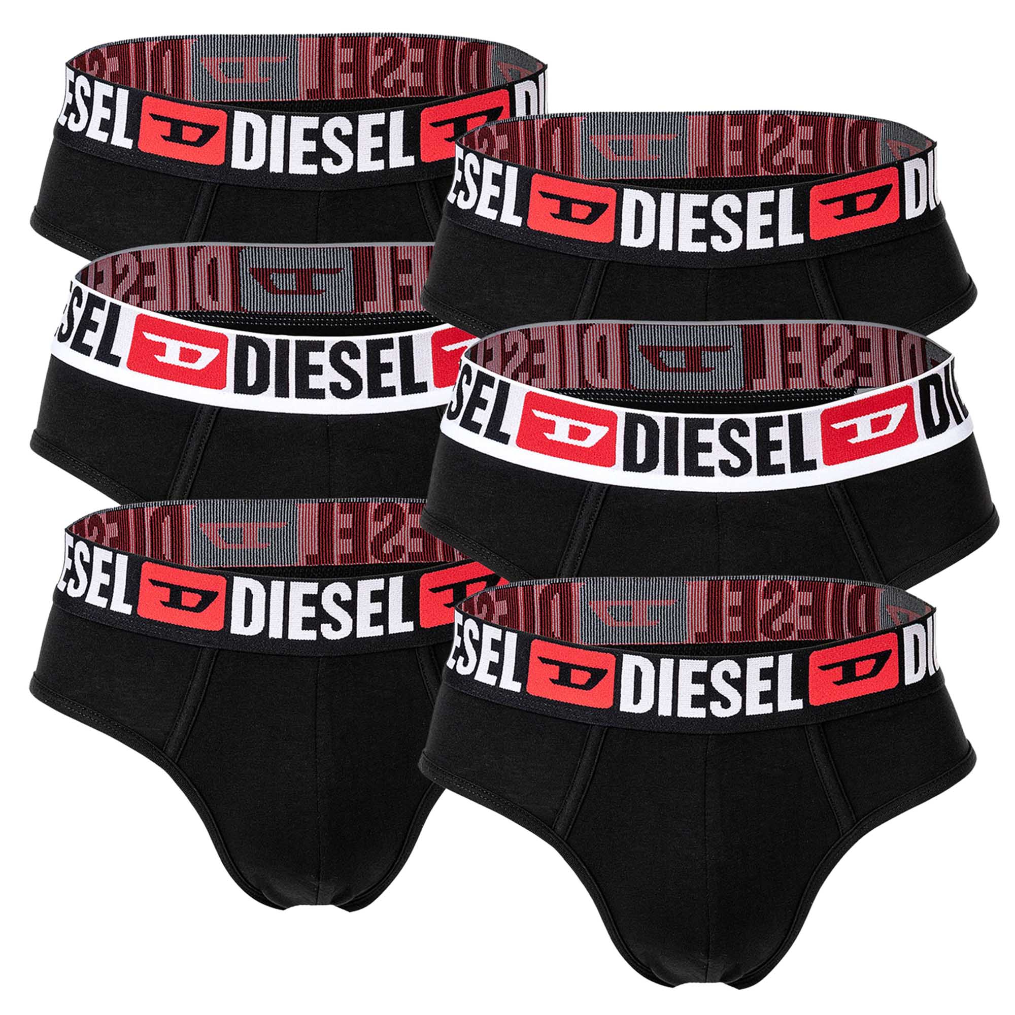 DIESEL Men's Briefs, 6-Pack - UMBR-ANDRETHREEPACK, Briefs, Cotton Stretch, plain