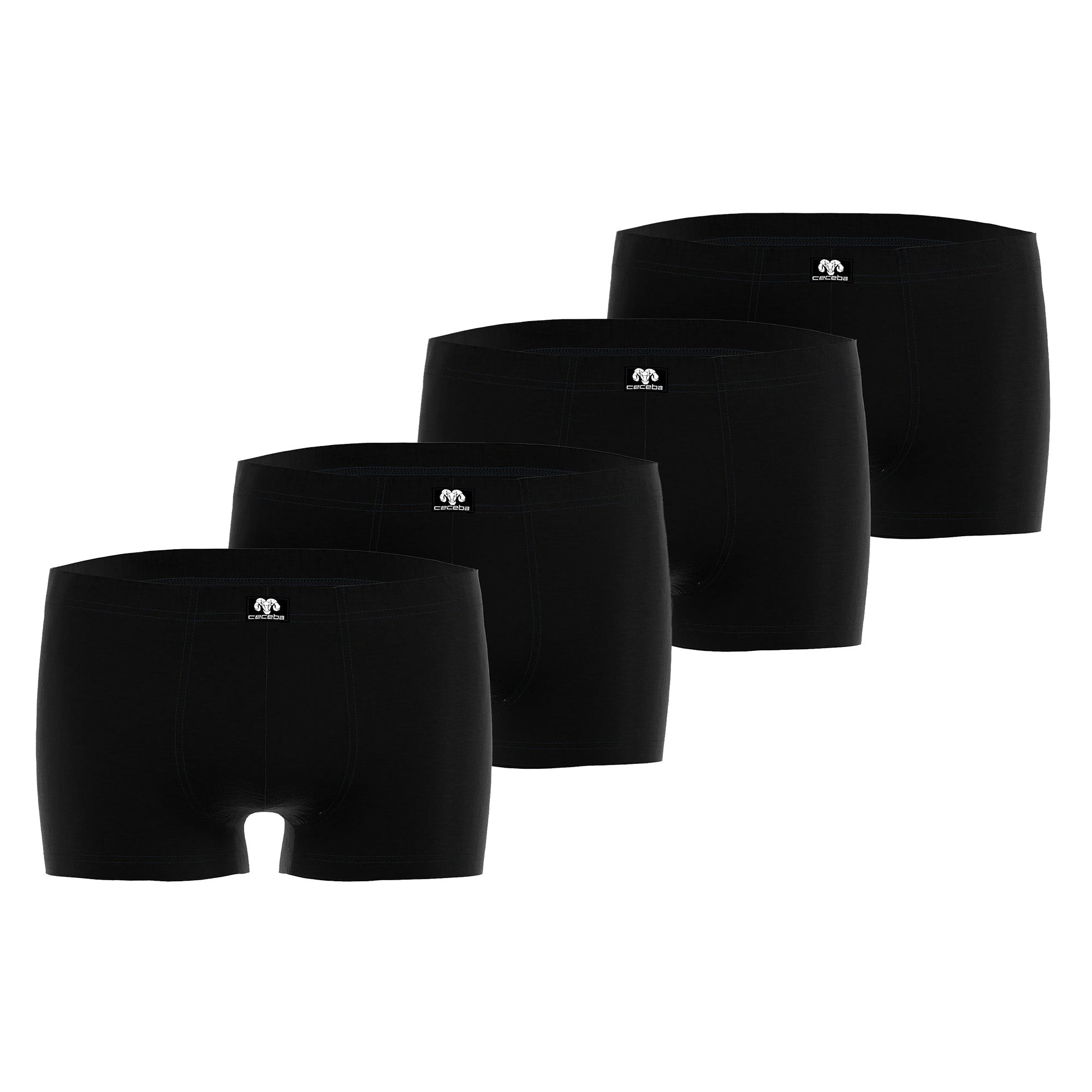 CECEBA Herren Boxershorts, 4er Pack - Konvex, Unterwäsche, Logo, einfarbig