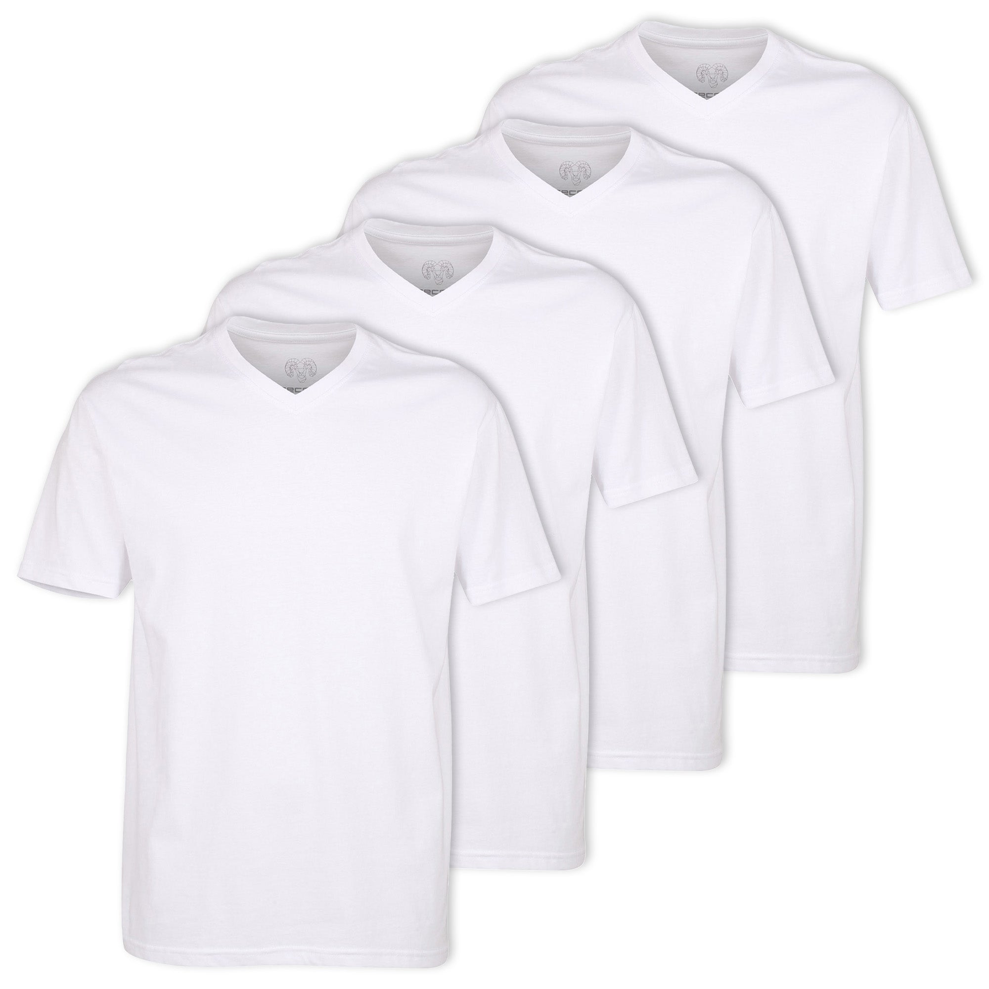 CECEBA Herren T-Shirts, 4er Pack - Konvex, V-Ausschnitt, Kurzarm, Baumwolle, uni