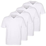CECEBA Herren T-Shirts, 4er Pack - Konvex, V-Ausschnitt, Kurzarm, Baumwolle, uni