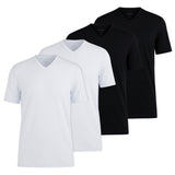 OLYMP Herren T-Shirts, V-Neck, 4er Pack - Bodywear, Modern Fit, Baumwolle