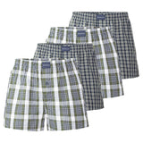TOM TAILOR Men's Woven Boxer Shorts, 4-Pack - Underwear, Underpants, Cotton, Logo, checkered