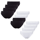 SKINY Damen Rio Slip, 4er Pack - Unterwäsche, Unterhose, Baumwolle, Logobund, Feinripp, einfarbig