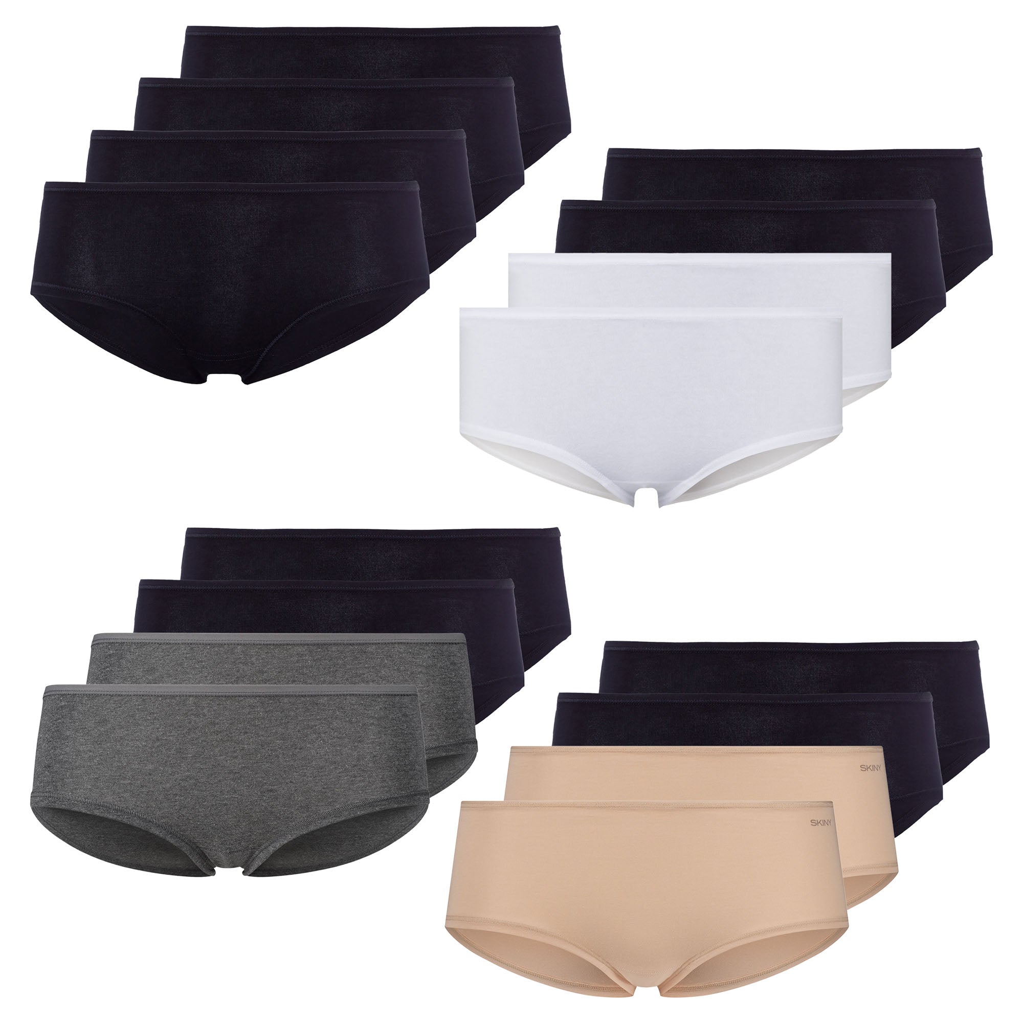 SKINY Women’s Panties, 4-Pack - Advantage Cotton Stretch, Panty, Cotton Stretch