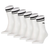 PUMA Unisex Sport-Socken, 6er Pack - Crew Heritage, Tennis, Frottee-Sohle, Streifen