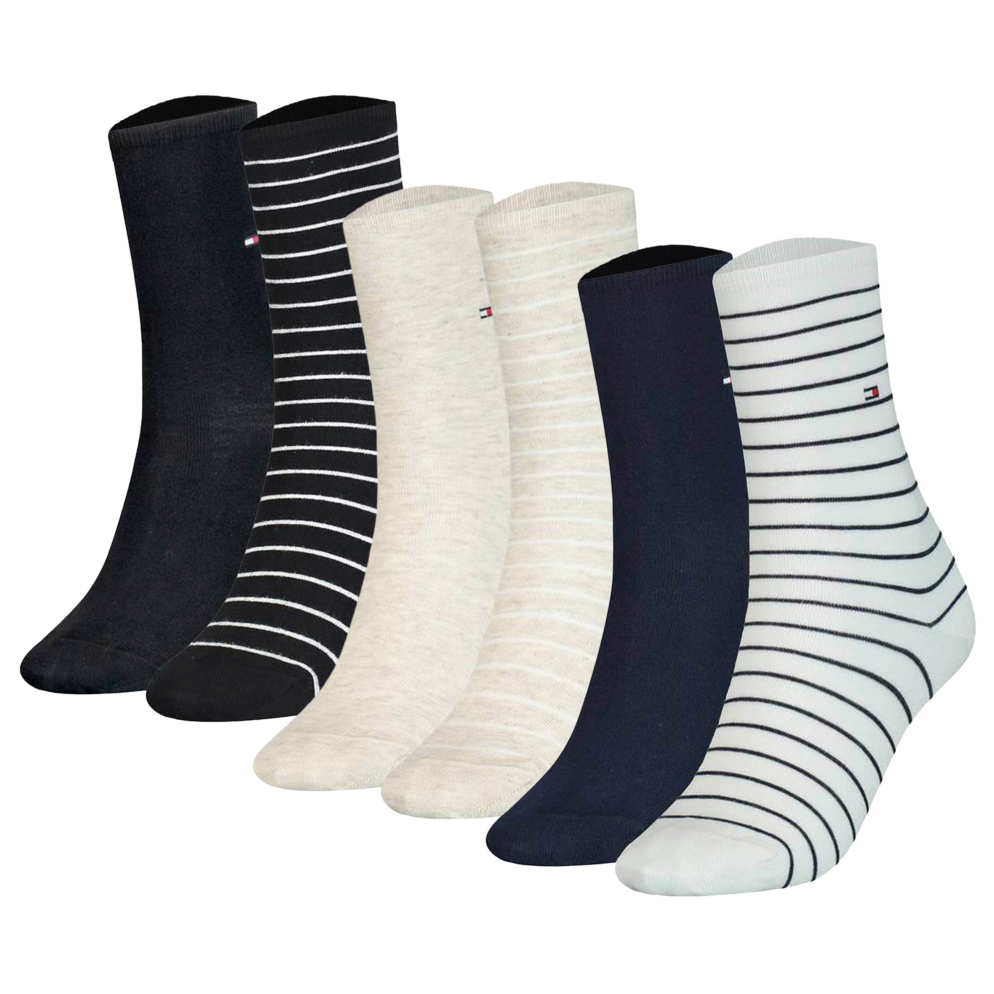 TOMMY HILFIGER Damen Socken, 6er Pack - Women's Patterned Styles