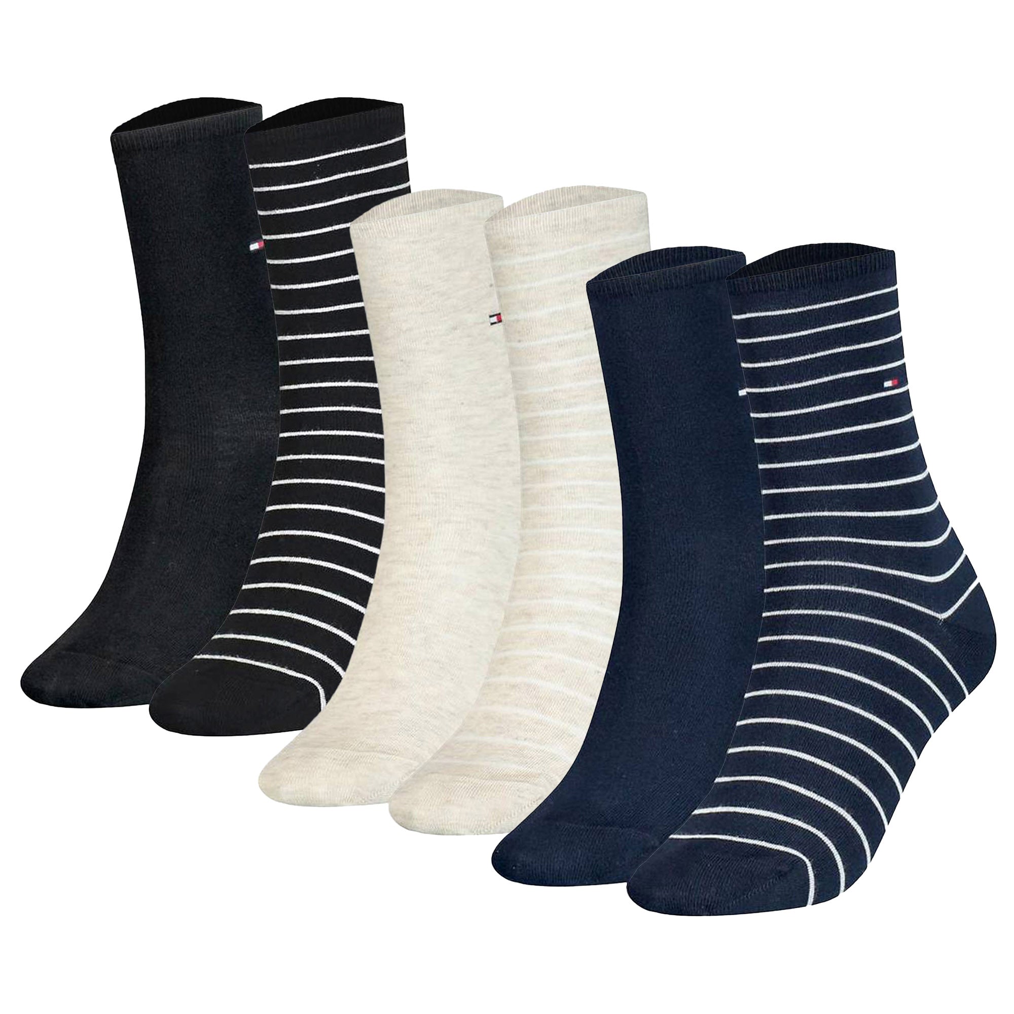 TOMMY HILFIGER Damen Socken, 6er Pack - Women's Patterned Styles