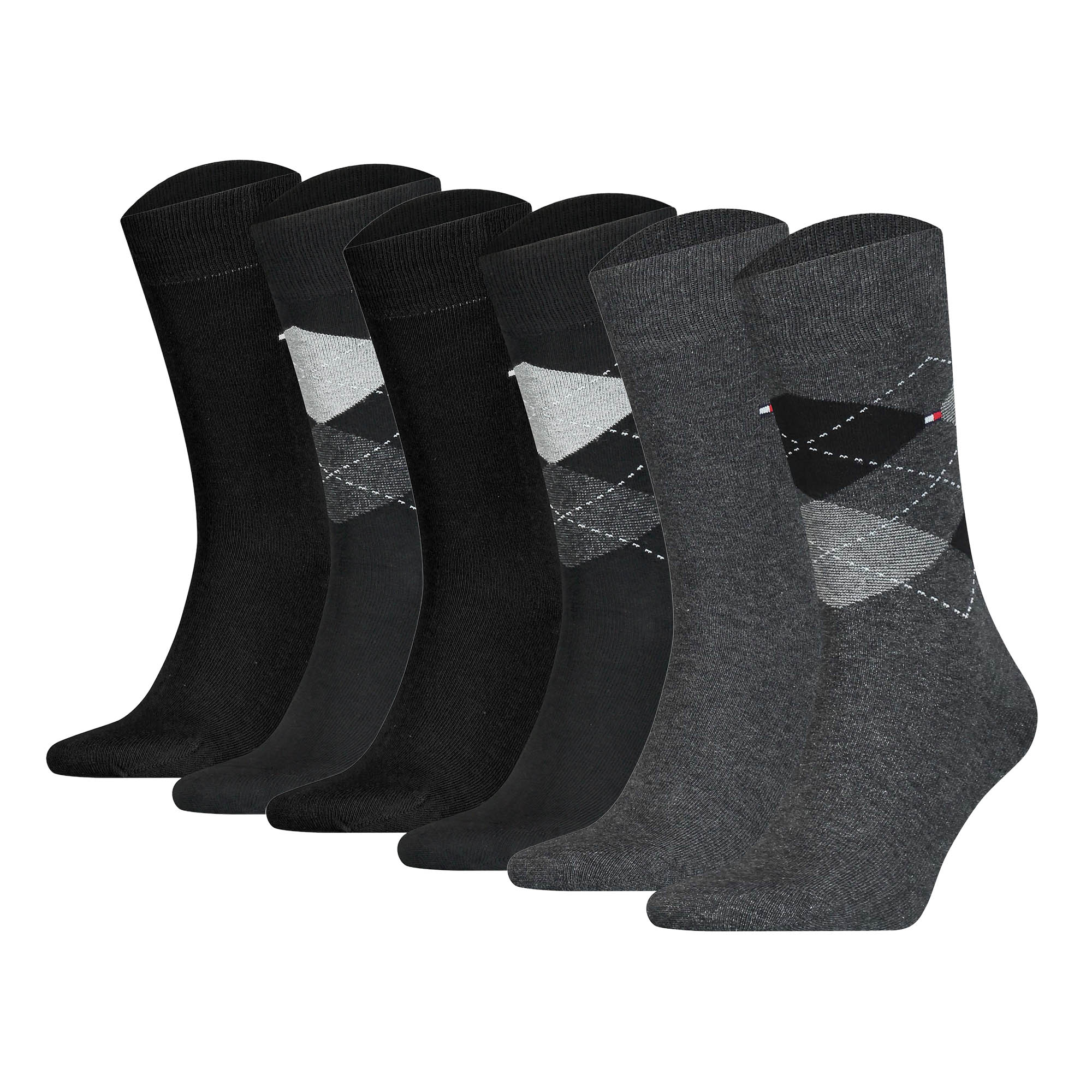 TOMMY HILFIGER Herren Socken, 6er Pack - Check Socks 6P, Raute