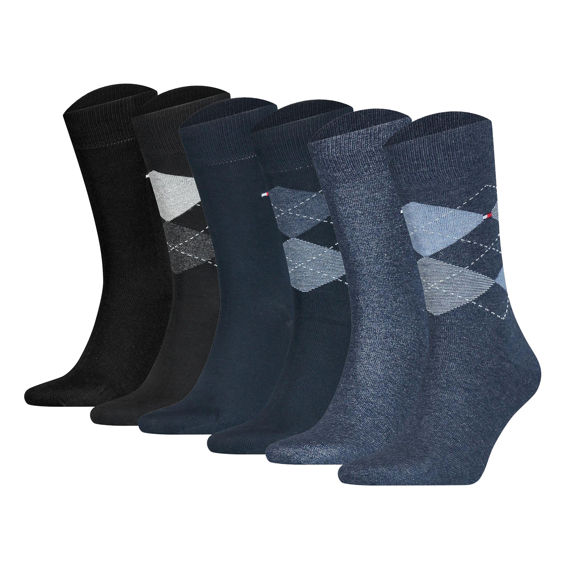 TOMMY HILFIGER Men Socks, 6-pack - Check Socks 6P, Diamond