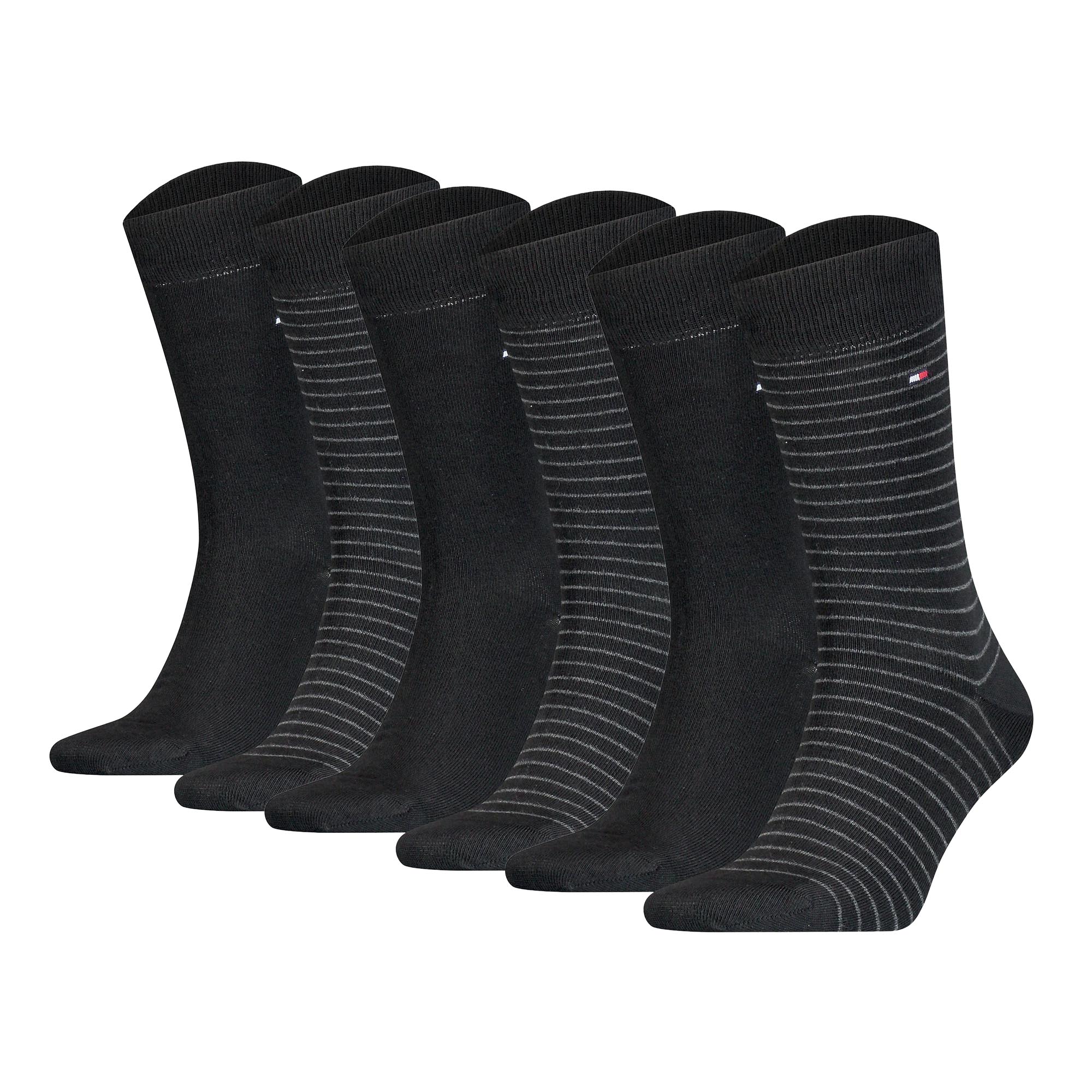 TOMMY HILFIGER Men Socks, 6-pack – Small Stripe Socks 6P, narrow stripes