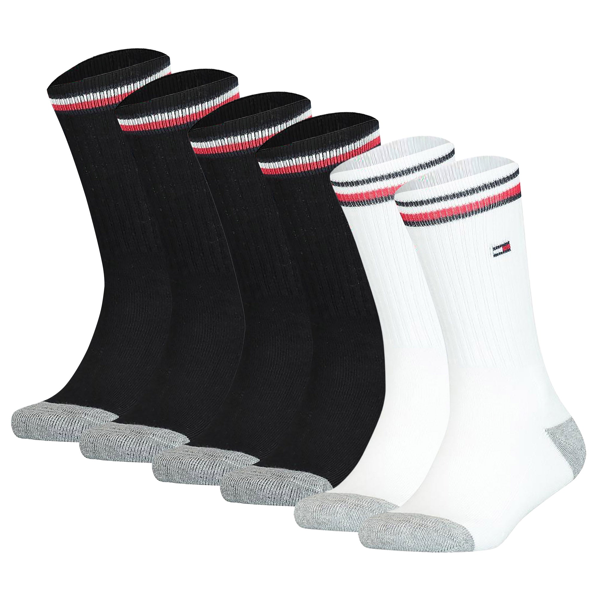TOMMY HILFIGER Kinder Socken, 6er Pack - ICONIC SPORTS, Frottee-Sohle, 27-42