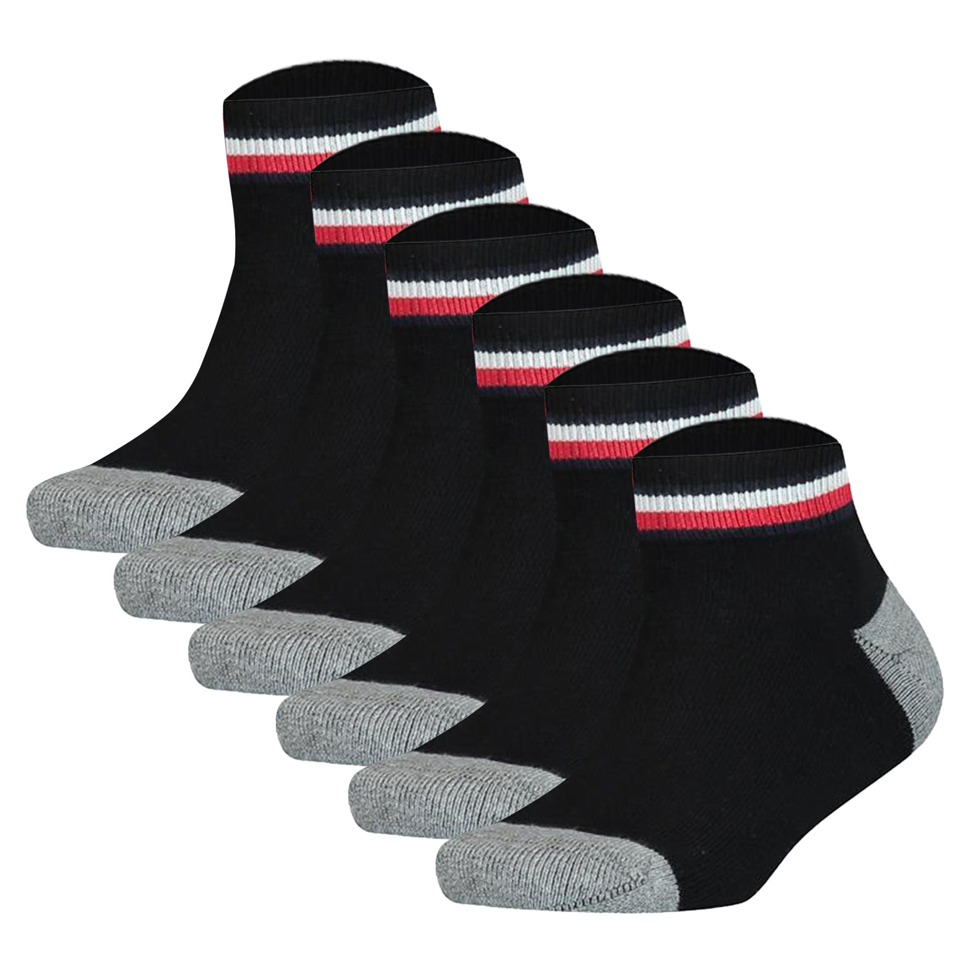 TOMMY HILFIGER children's quarter socks, 6-pack - ICONIC SPORTS, terry sole