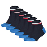 TOMMY HILFIGER Kinder Quarter-Socken, 6er Pack - ICONIC SPORTS, Frottee-Sohle
