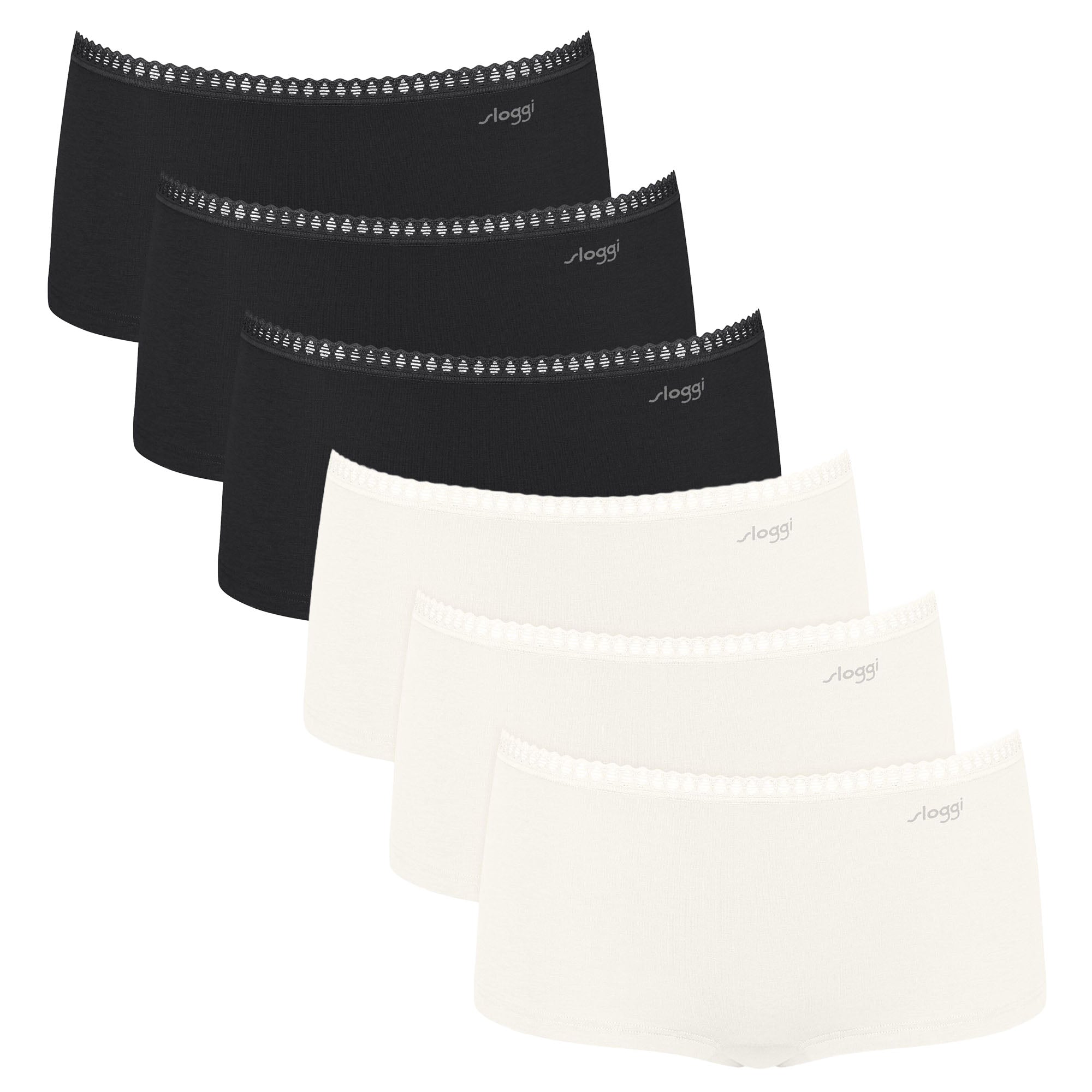 Sloggi Damen Pantys, 6er Pack - GO Crush Short C6P, Unterhose, Stretch-Baumwolle
