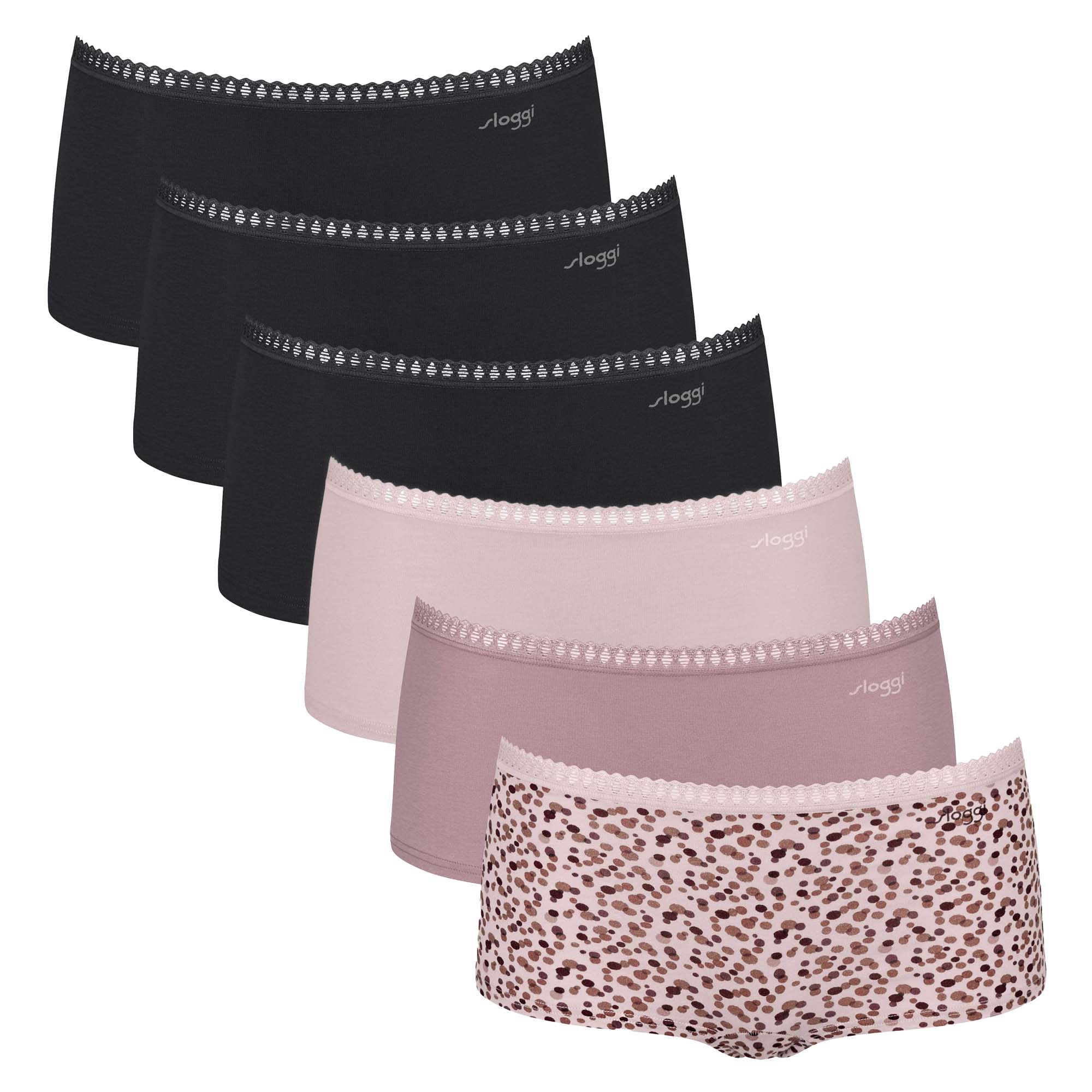 Sloggi Damen Pantys, 6er Pack - GO Crush Short C6P, Unterhose, Stretch-Baumwolle