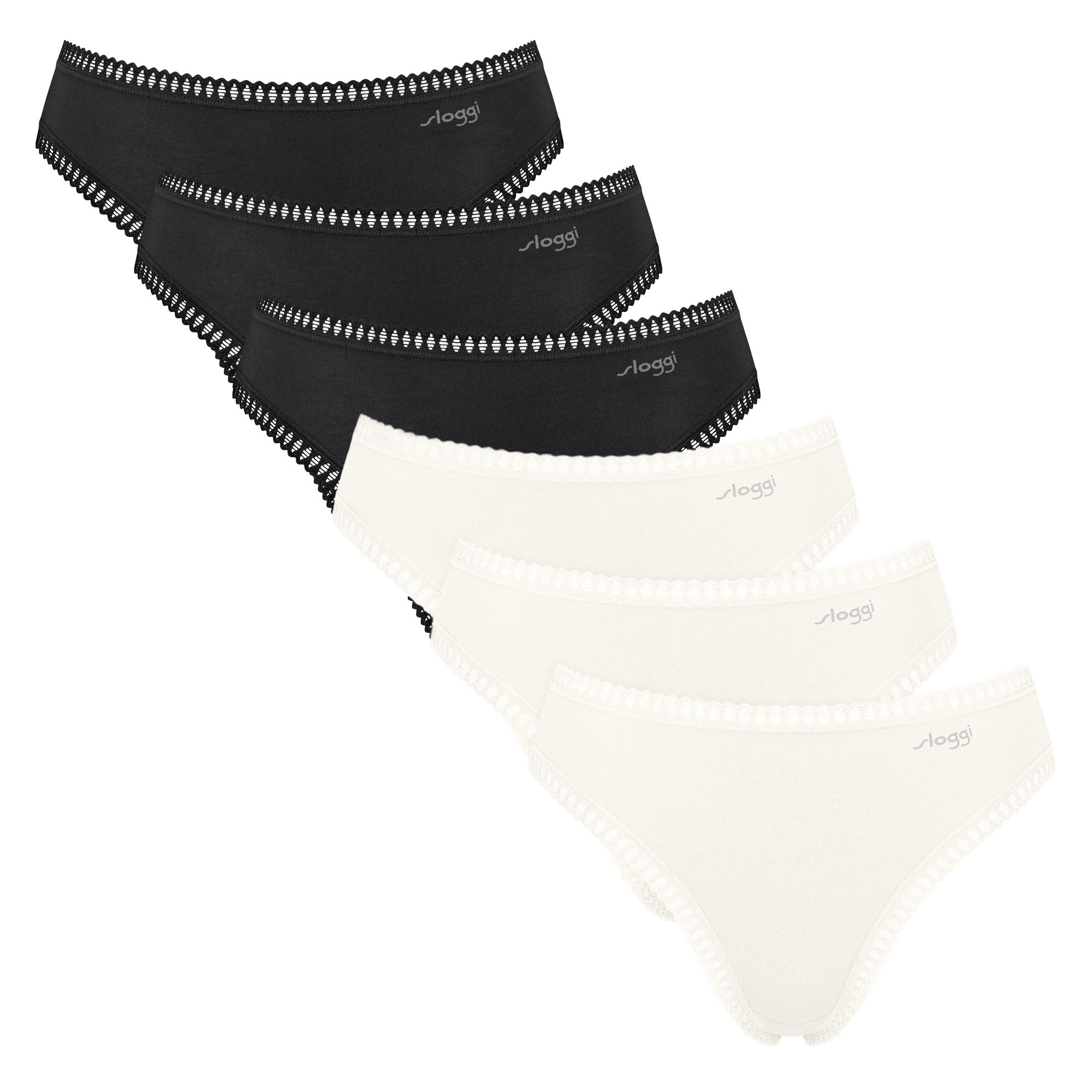 Sloggi Damen Slips, 6er Pack - GO Crush High Leg C6P, Unterhose, Stretch-Baumwolle
