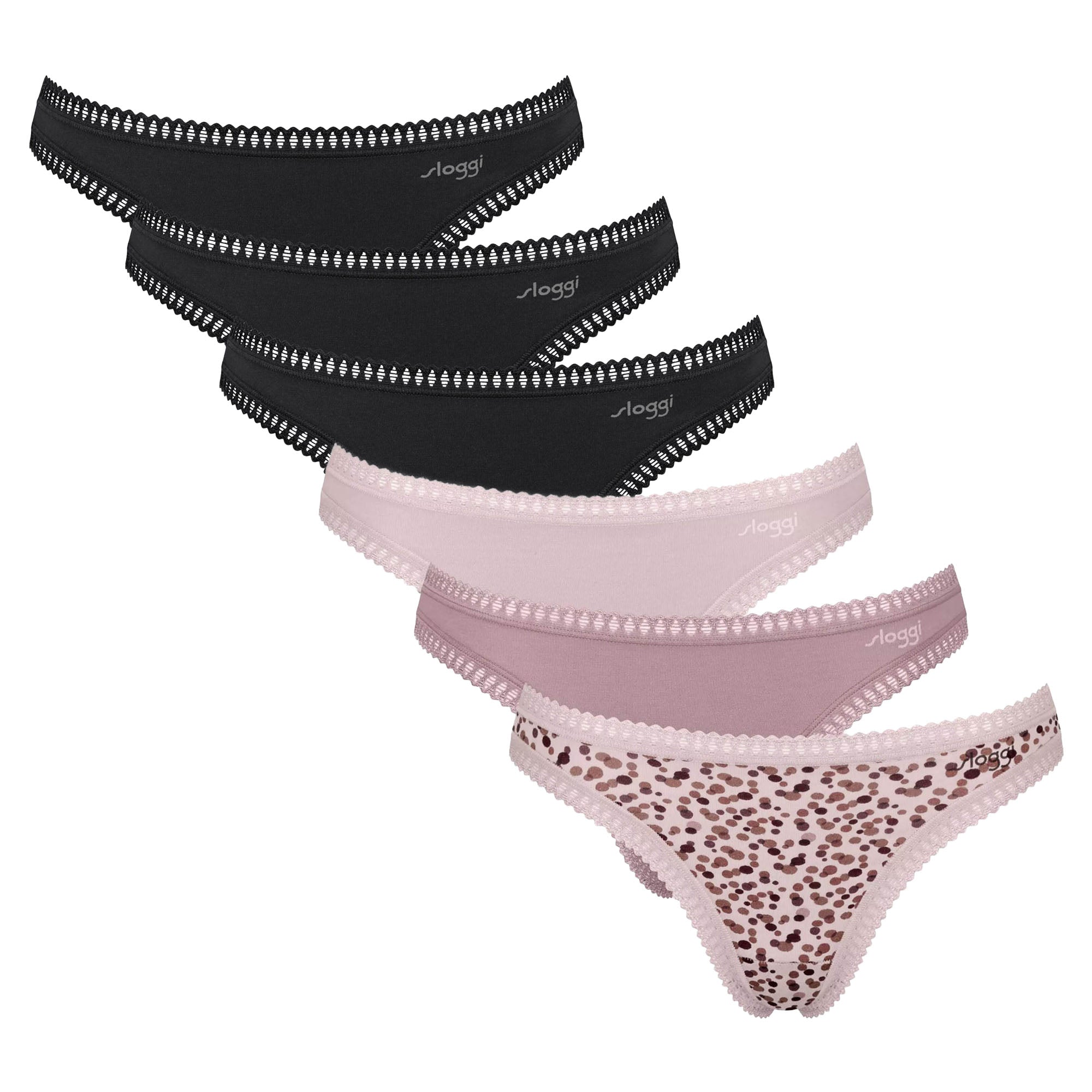 Sloggi women's thongs, 6-pack - GO Crush String C6P, pants, stretch cotton