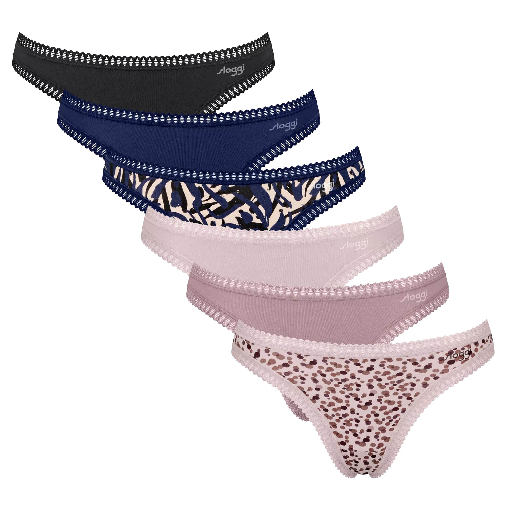 Sloggi Damen Strings, 6er Pack - GO Crush String C6P, Unterhose, Stretch-Baumwolle