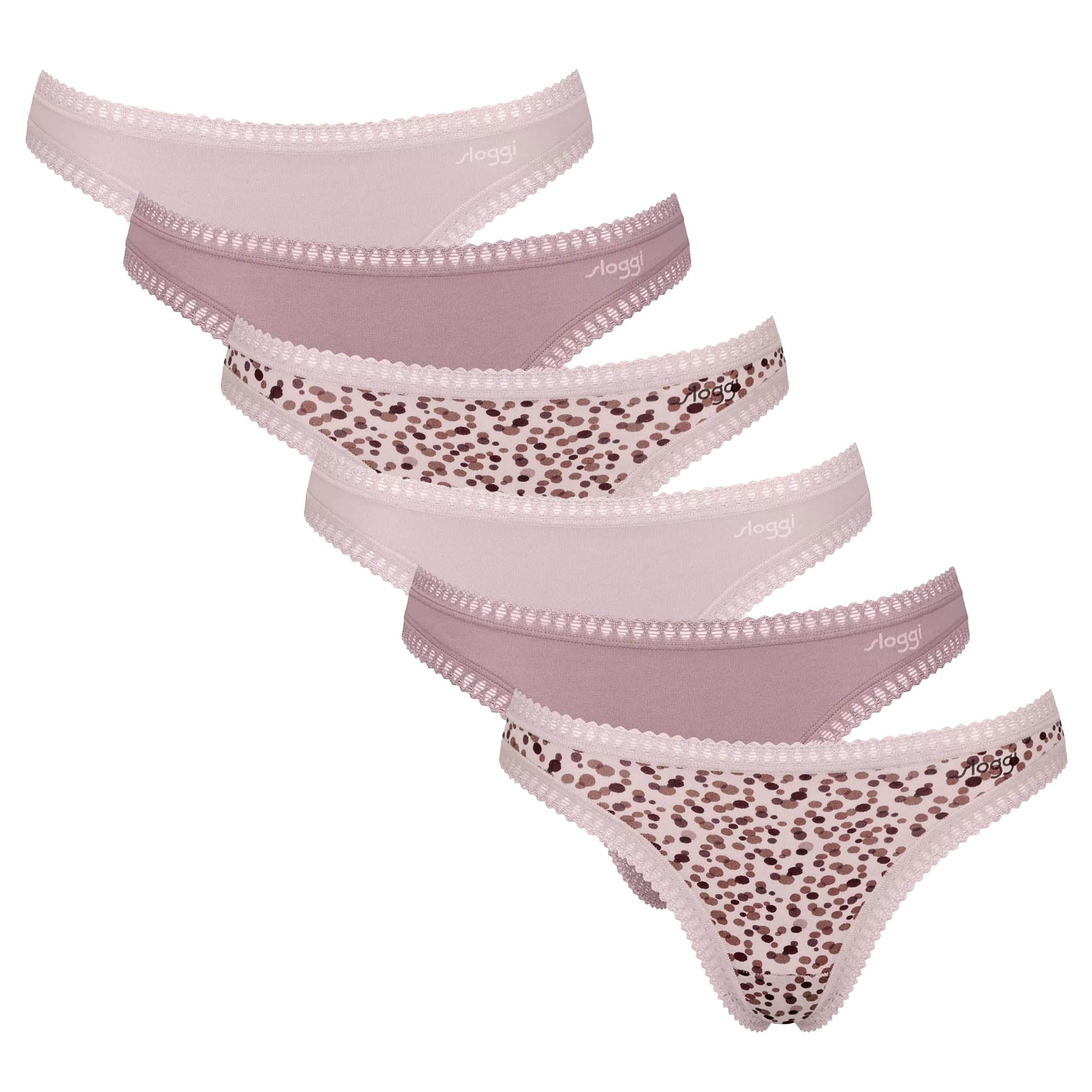 Sloggi women's thongs, 6-pack - GO Crush String C6P, pants, stretch cotton