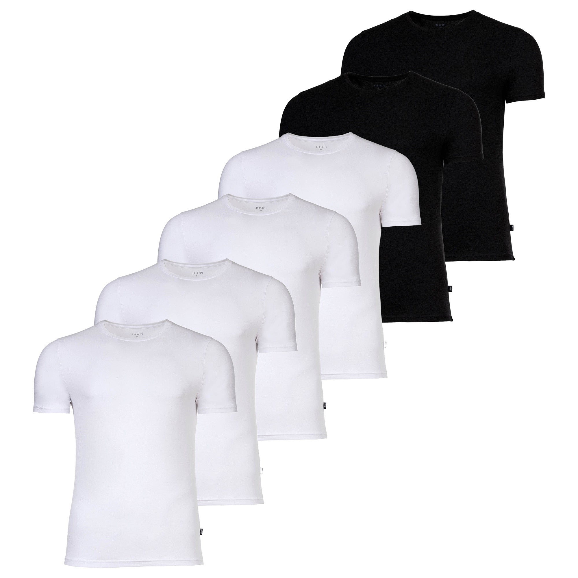 JOOP! Men's T-shirts, round neck, 6-pack - everyday, undershirt, cotton stretch