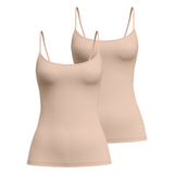 CALIDA Women Spaghetti Top pack of 2 - Sleek Skin, Top, Silky Smooth, plain colour