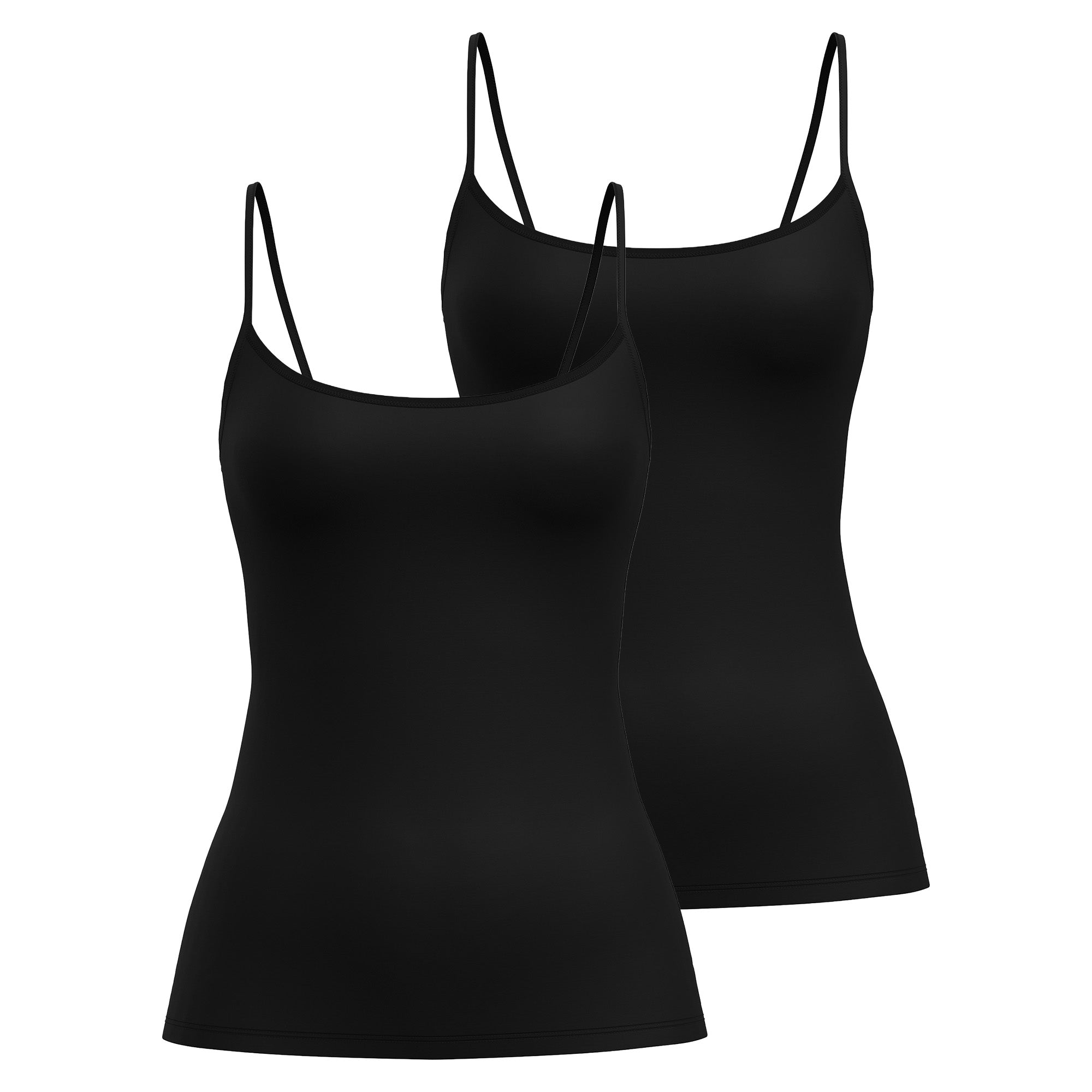 CALIDA Damen Spaghetti-Top 2er Pack - Sleek Skin, Top, Silky Smooth, einfarbig