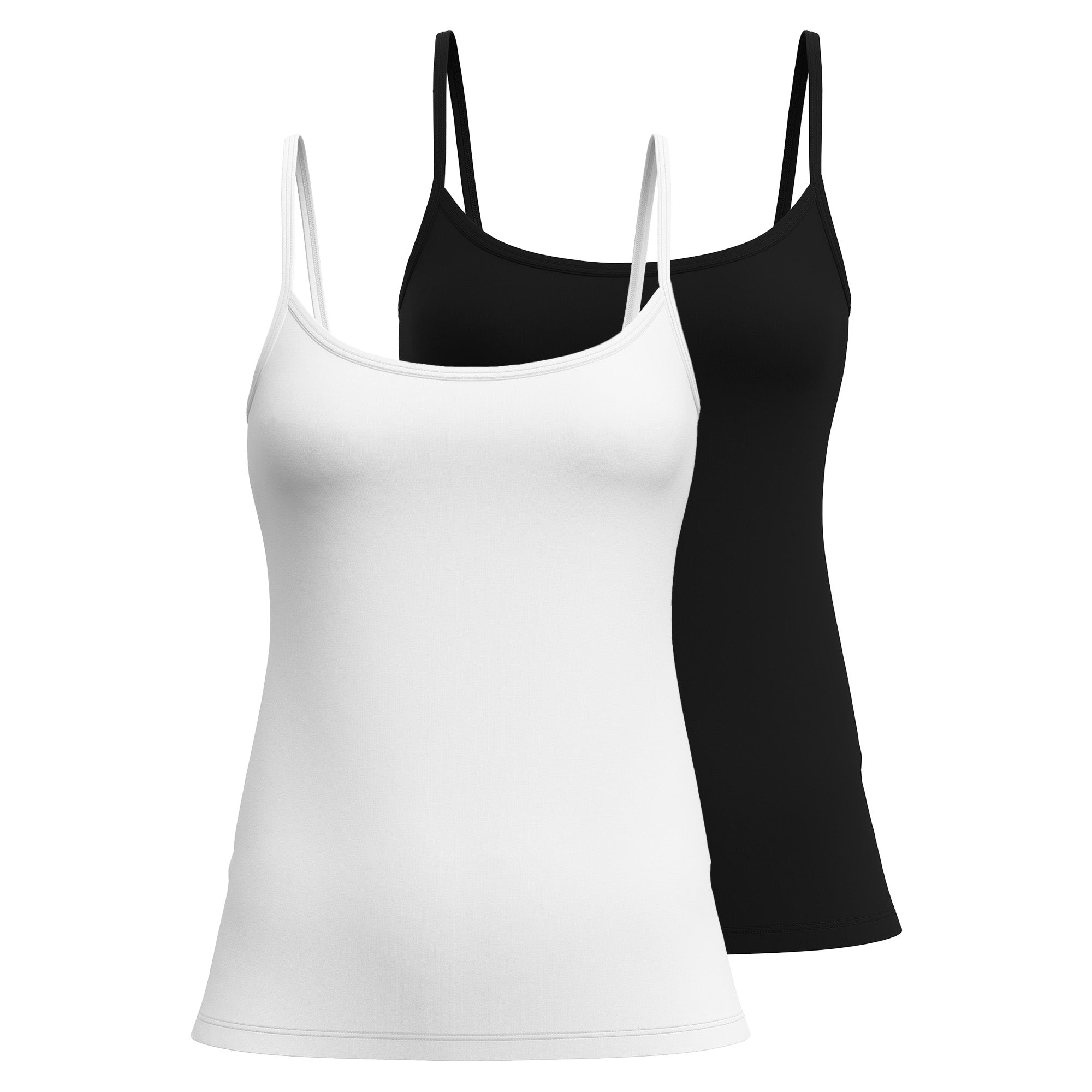 CALIDA women's spaghetti top 2 pack - Essential Cotton, undershirt, top, jersey, solid color