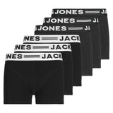 JACK&JONES Jungen Boxershorts, 6er Pack - SENSE TRUNKS, Baumwoll-Stretch, Logobund