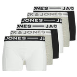 JACK&JONES Jungen Boxershorts, 6er Pack - SENSE TRUNKS, Baumwoll-Stretch, Logobund