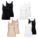 CALIDA ladies top pack of 2 - Natural Comfort, vest, tank top, jersey, single-coloured