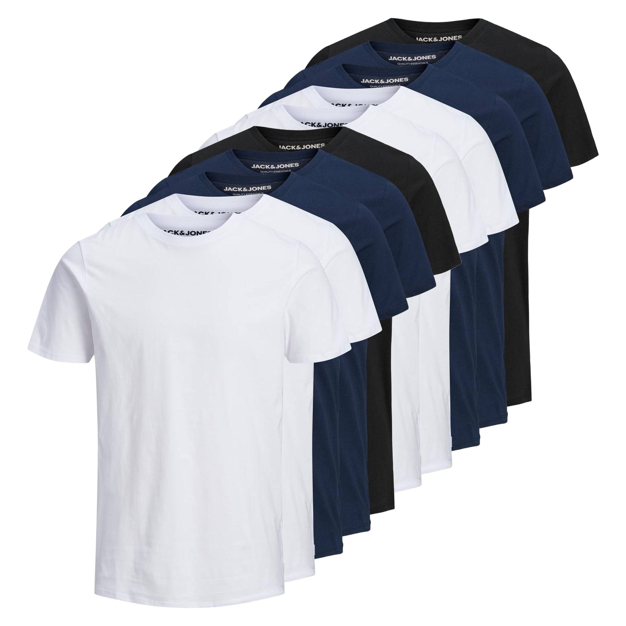 Jack & Jones Men's T-Shirt, 10-Pack - JJEORGANIC BASIC TEE O-NECK, short sleeve, organic cotton