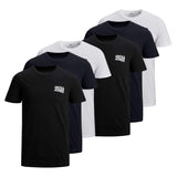 Jack & Jones Men's T-Shirt, 6 Pack - JJECORP LOGO TEE O-NECK, Logo Print, Cotton