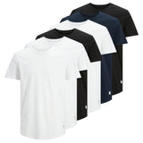 JACK&JONES Herren T-Shirt, 6er Pack - JJENOA TEE 6PK, Kurzarm, Bio-Baumwolle, einfarbig